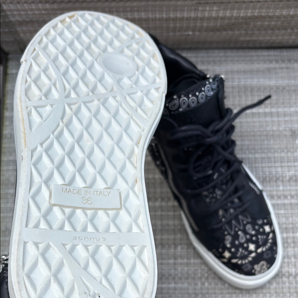 Giuseppe Zanotti Black White Zippers High-Top Sneakers-6 - Picture 13 of 13